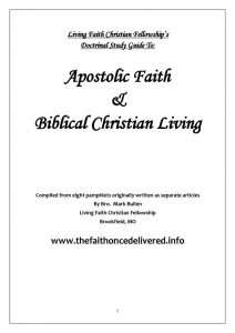 thumbnail of Living Faith Christian Fellowship’s Doctrinal Study Guide To Apostolic Faith & Biblical Christian Living